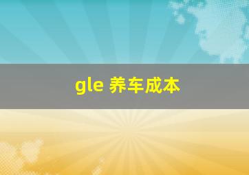 gle 养车成本